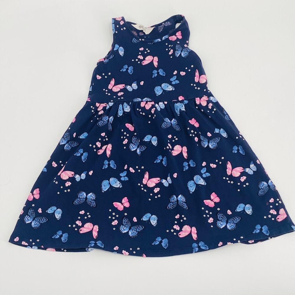 H&M Navy Sleeveless Butterfly Dress - US Size 6-8 Years